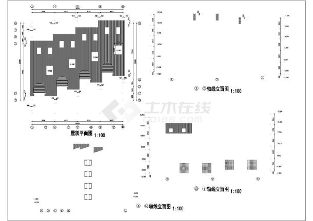 某地三层联排别墅建筑cad图-图一