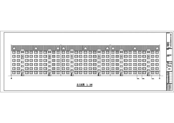 内蒙古某大学某六层住宅楼建筑cad图-图一