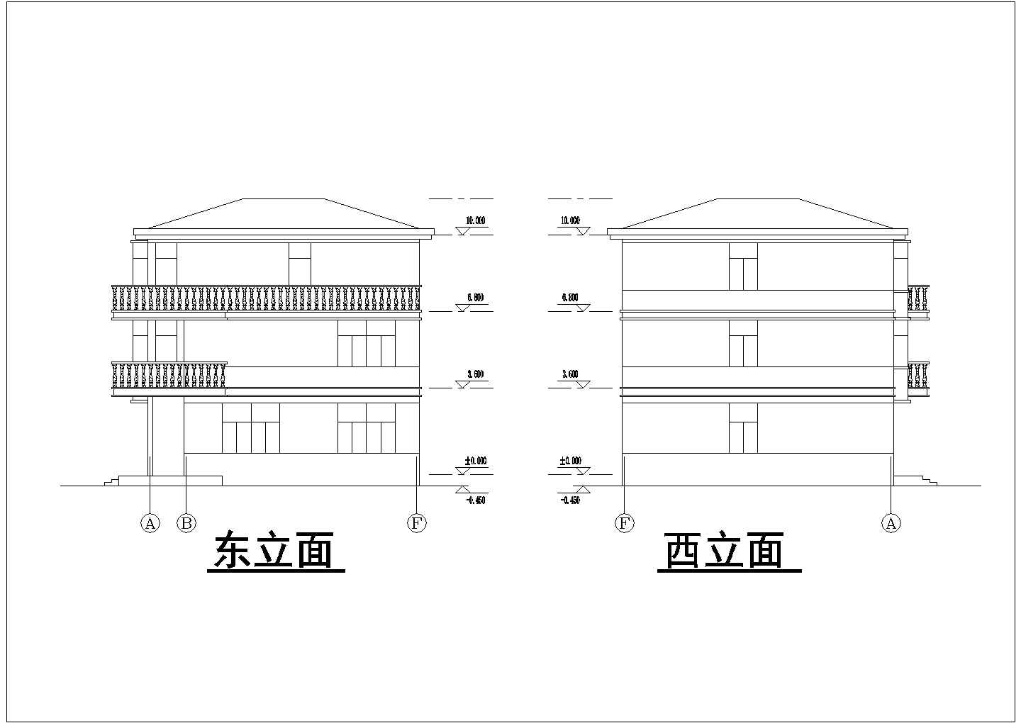 多层小别墅建筑规划CAD套图