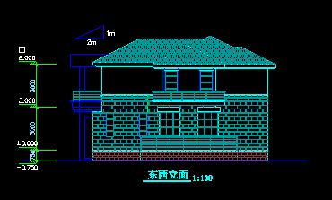 某地二层别墅（C4型）建筑cad图_图1