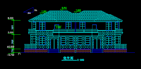 某地二层别墅（C4型）建筑cad图-图二