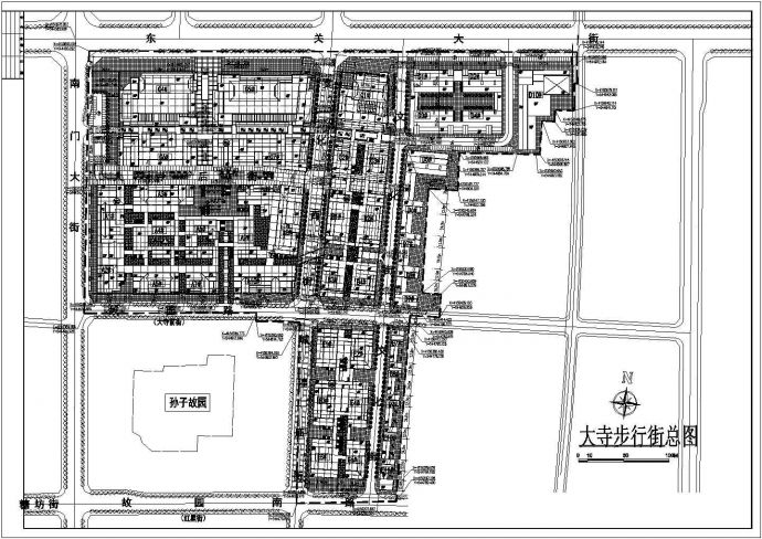 山东仿古小镇步行街修建规划设计地形座标图_图1
