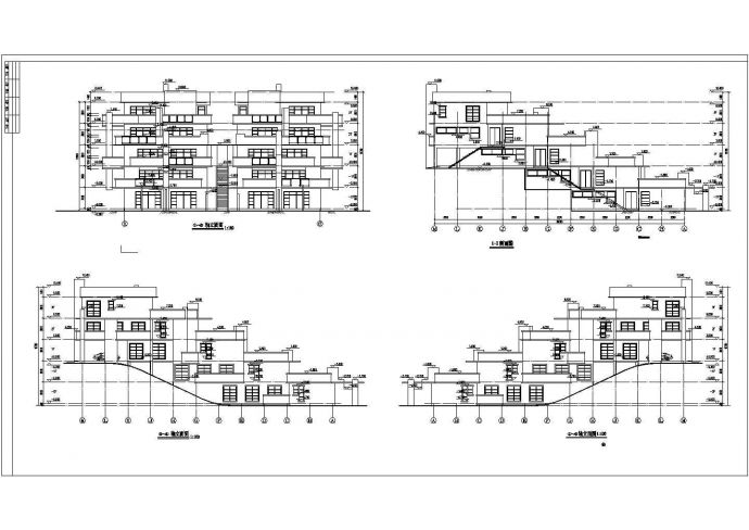 某四层坡地板式现代住宅建筑设计方案图（砌体结构）_图1