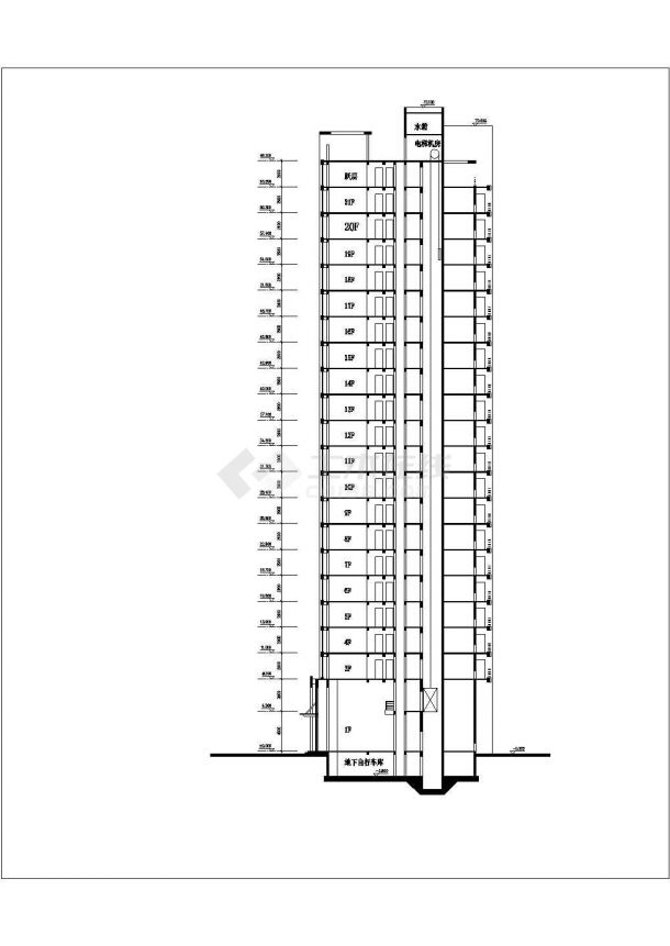 某二十一层住宅楼建筑设计方案图-图一