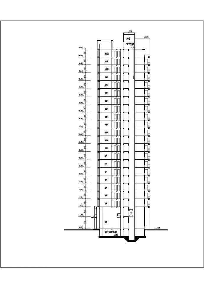 某二十一层住宅楼建筑设计方案图_图1