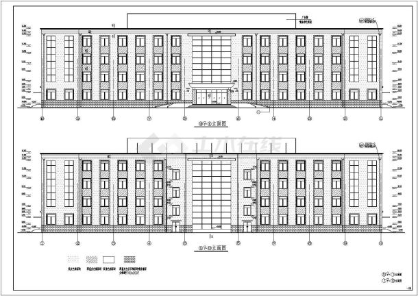 某地四层砖混结构办公楼建筑结构施工图-图一