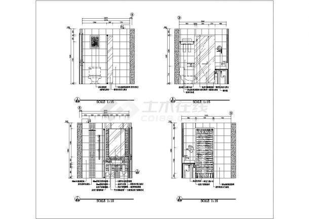 平遥高层框架结构酒店标准层室内装修设计施工图-图一