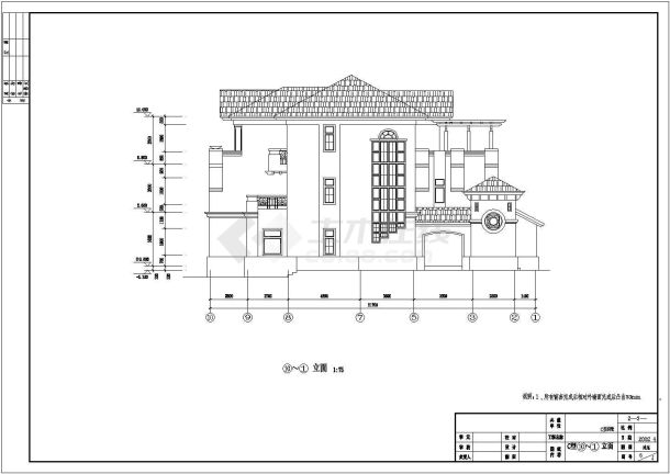 某地精美A-21型别墅建筑cad图-图一