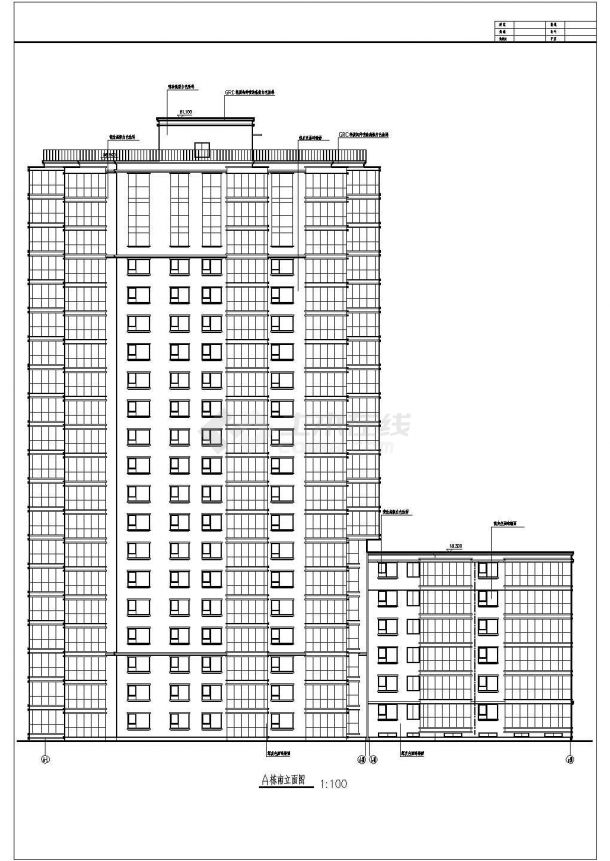 某十七层文教大院住宅楼建筑方案图-图二