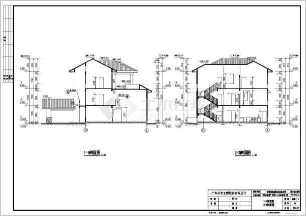 某三层框剪结构别墅建筑施工图-图二