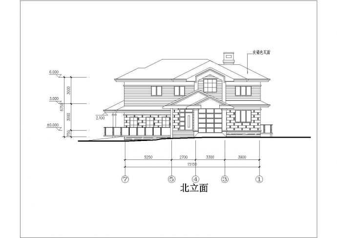 某地二层别墅设计建筑cad图（294.4平方米）_图1