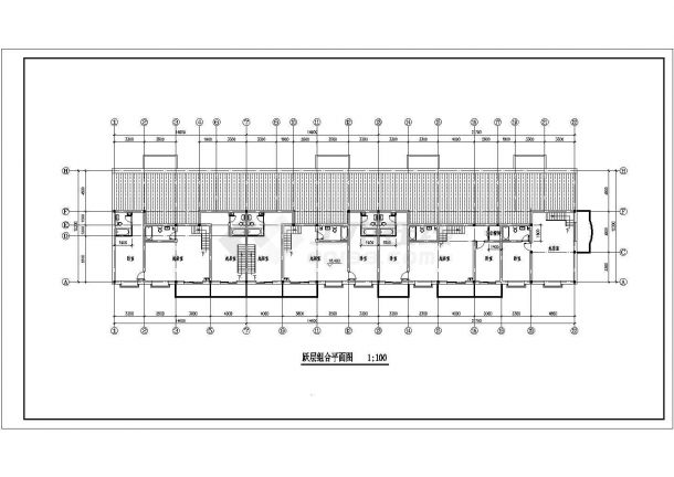 某跃层组合的1200平方米七层住宅建筑设计方案（框剪结构）-图一