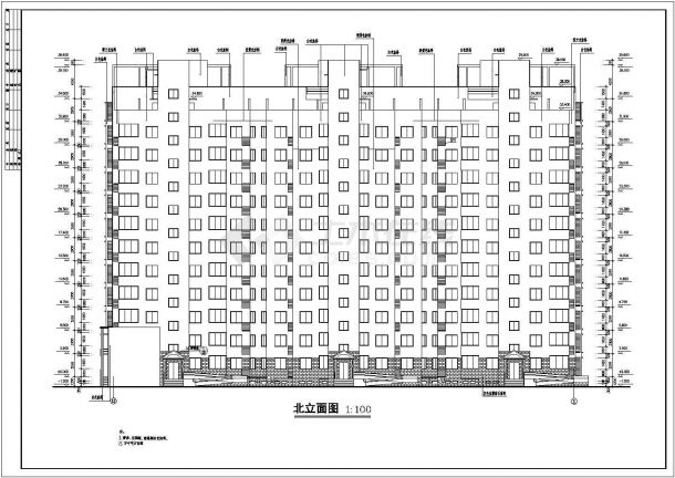 某3500平方米十二层板式住宅建筑方案图（剪力墙结构）-图二