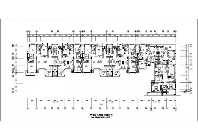 11700平方米13层万科高层住宅楼建筑方案图（框剪结构）_图1