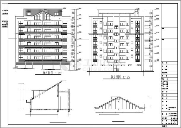 西南某1877平方米7层商业住宅楼建筑施工图纸-图二