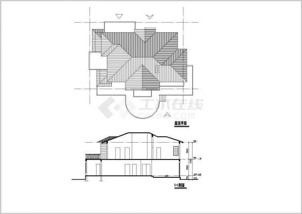 某地高级别墅建筑CAD设计示意图-图二