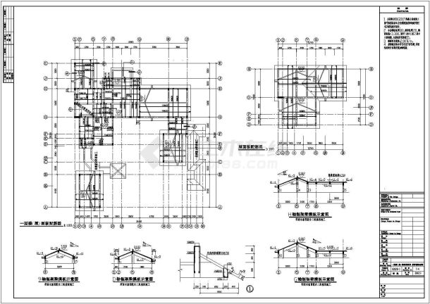 某中国古典式2层别墅建筑、结构、强弱电、施工图-图二