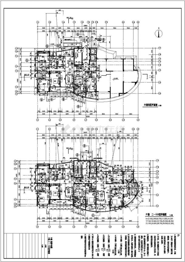 某高档小区16层全套住宅楼建筑施工图（剪力墙结构）-图二