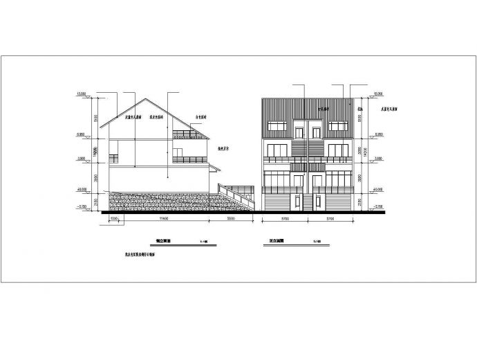 比较简单的别墅建筑CAD平面布置参考图_图1