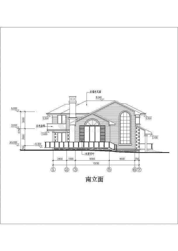 多层别墅建筑设计CAD图-图一