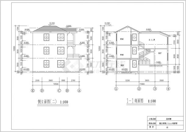 别墅建筑设计CAD布置图-图一