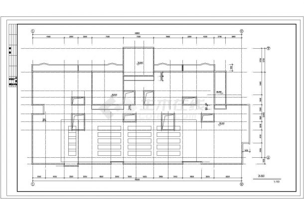 超高层板式商住楼规划设计CAD平面图-图一