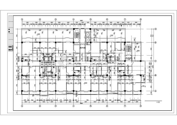 超高层板式商住楼规划设计CAD平面图-图二