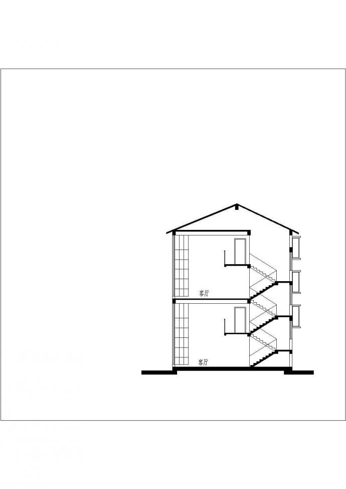 新型叠加别墅建筑设计布置图_图1
