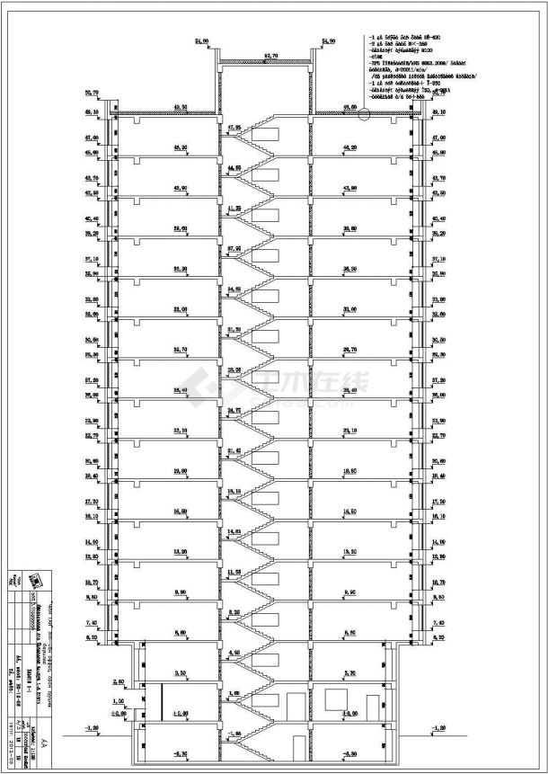 [蒙古]某十五层办公楼建筑施工图（含效果图）-图二