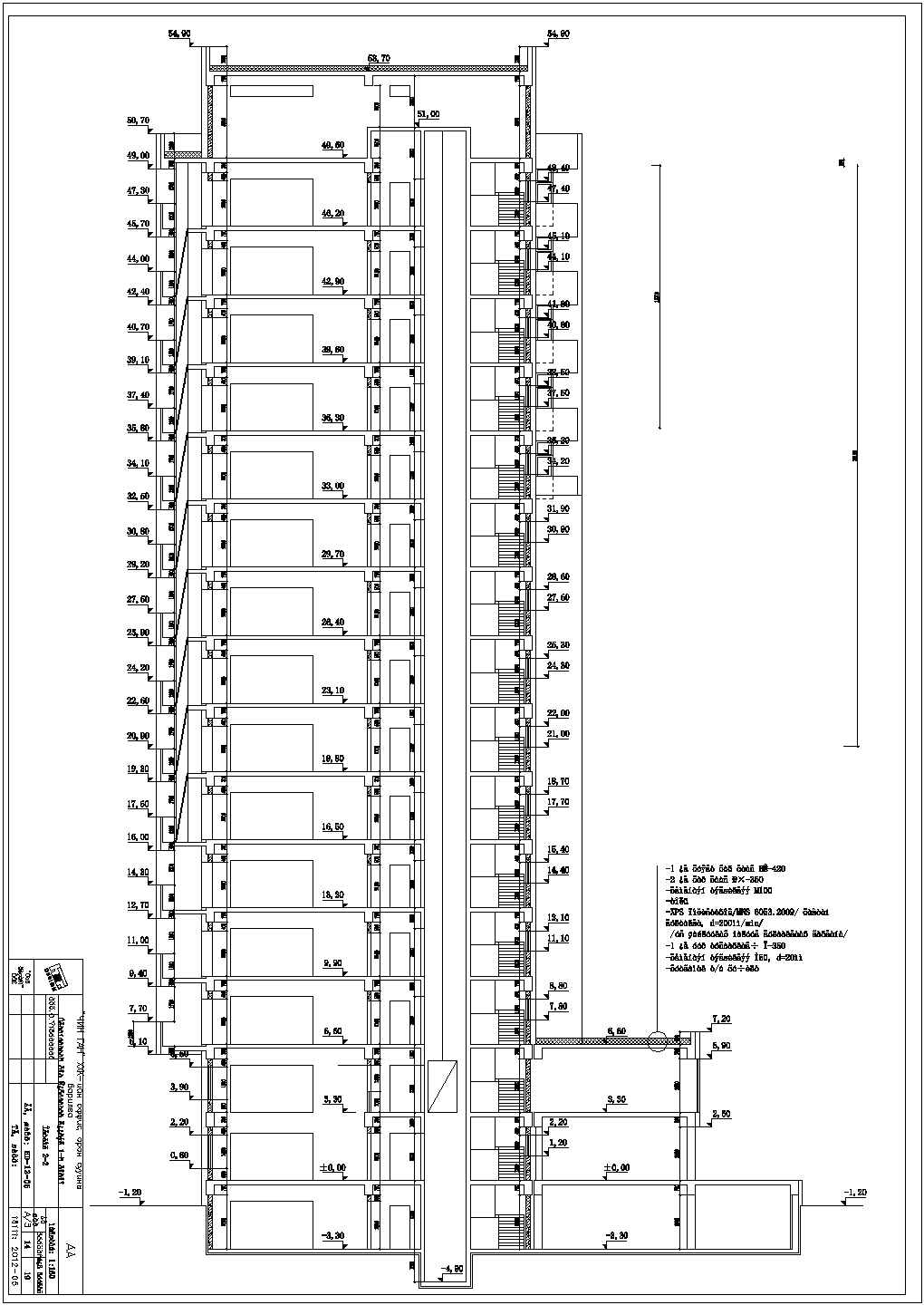 [蒙古]某十五层办公楼建筑施工图（含效果图）