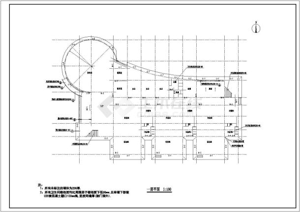 某地6班幼儿园建筑设计施工图-图一