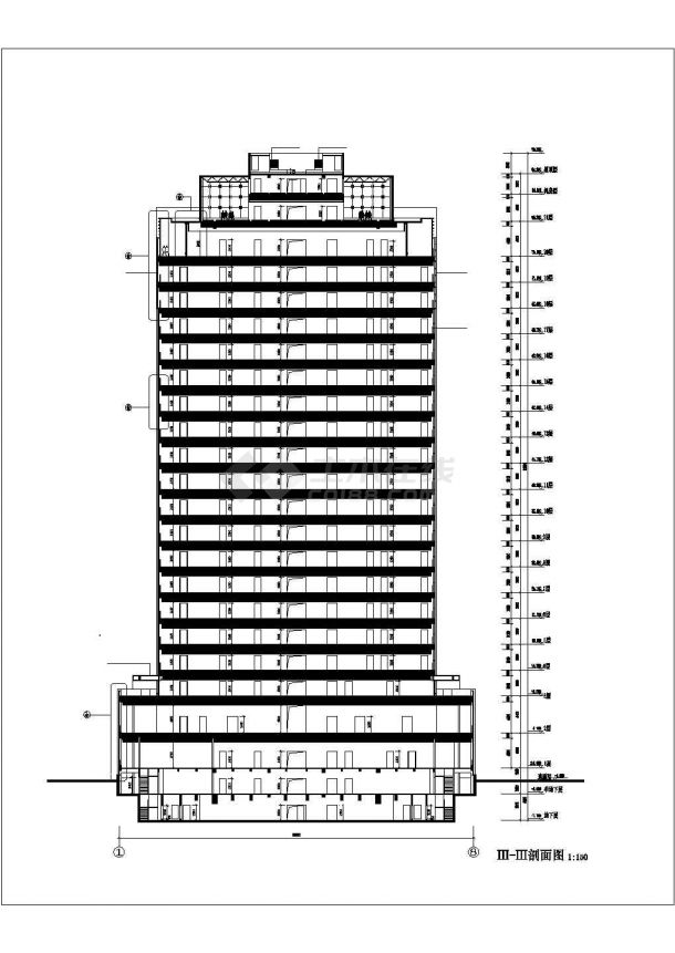 [山东]济宁某税务局21163㎡二十一层办公楼建筑施工图-图二