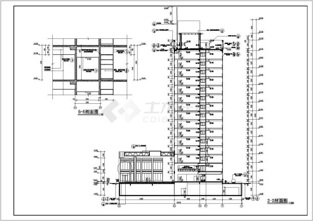 某十五层办公楼建筑施工图（框架结构）-图一