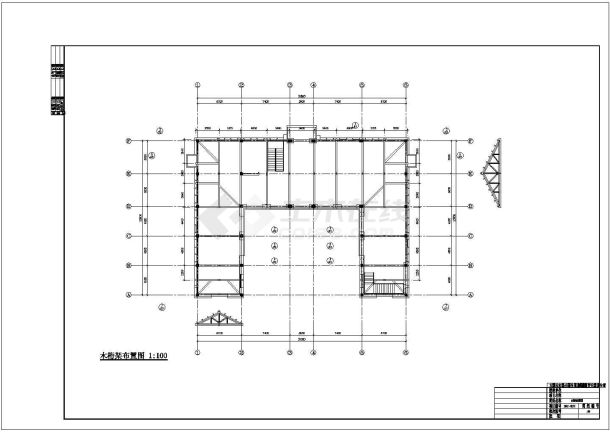 [江苏]某近代史博物馆1928㎡服务楼建筑施工图-图一