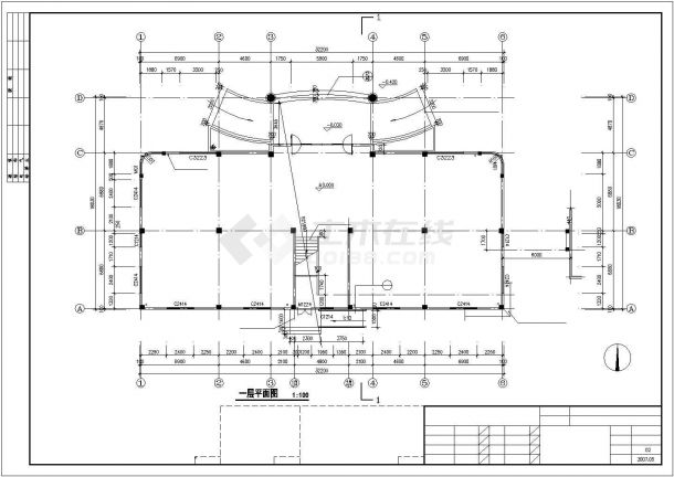 [无锡]某框架结构1513㎡三层化工厂办公楼建筑施工图-图一
