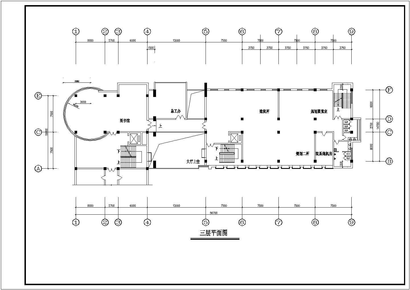 某六层小型办公楼建筑方案图
