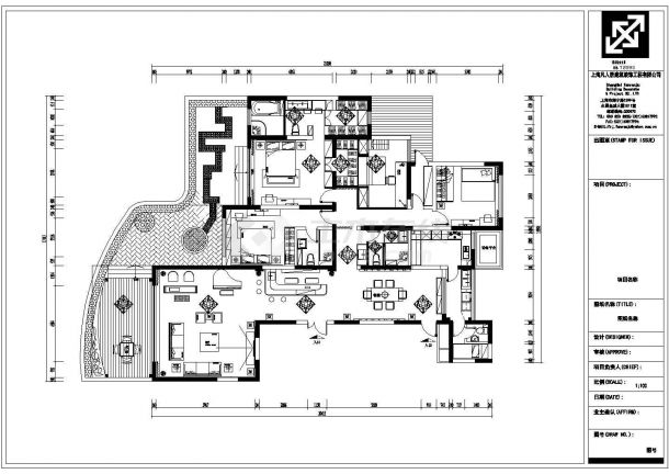 某地四室两厅三卫住宅装饰设计施工图-图二