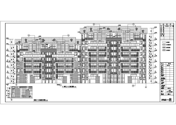 某地七层框架结构某商业楼建筑施工图-图一