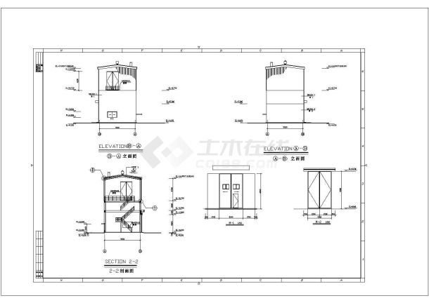 某三层小型工作室建筑结构施工图-图二