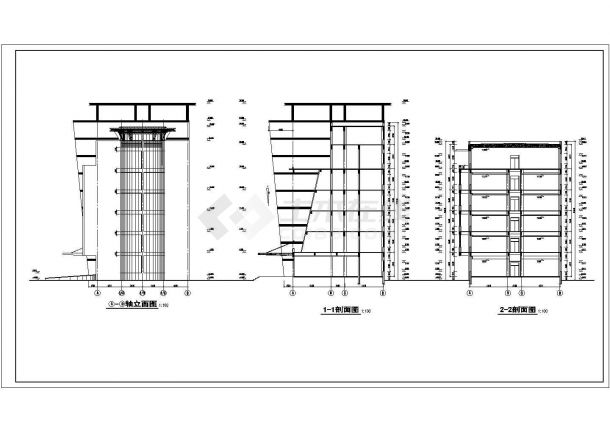 某7816平方米企业办公楼建筑设计方案-图一