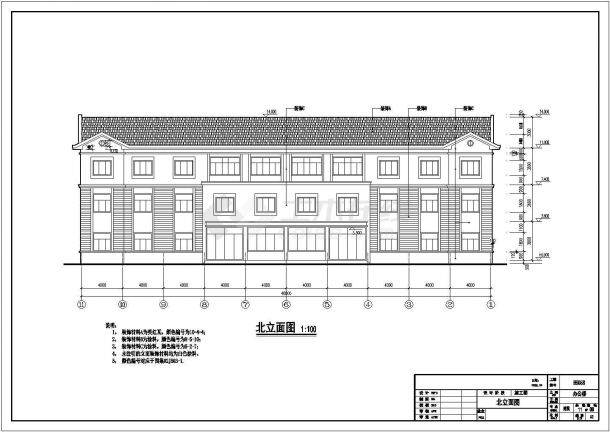 某14米江南社区办公楼建筑施工图-图二