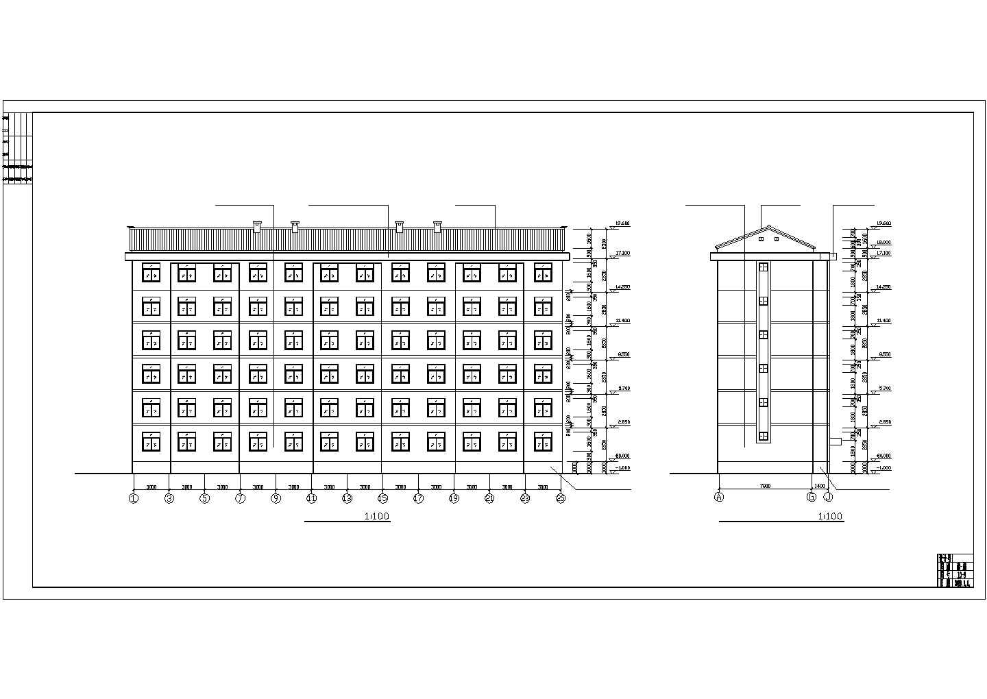陕西六层砖混结构社会保障房建筑设计施工图