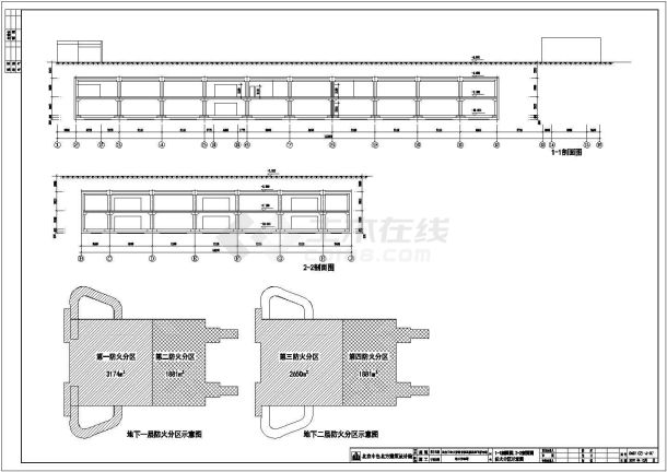 北京两层框架结构学校地下车库建筑设计施工图-图一