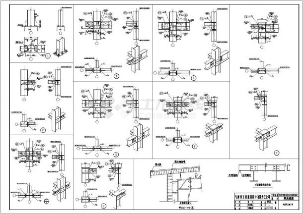 某地二层钢结构联系通廊钢结构施工图-图二