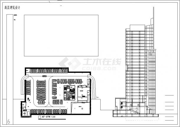 3套高层商住综合楼建筑设计CAD施工图-图一