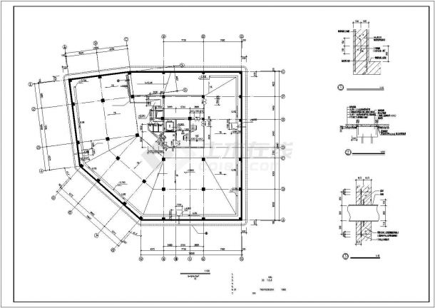 现代高层商住综合楼建筑设计CAD图-图二