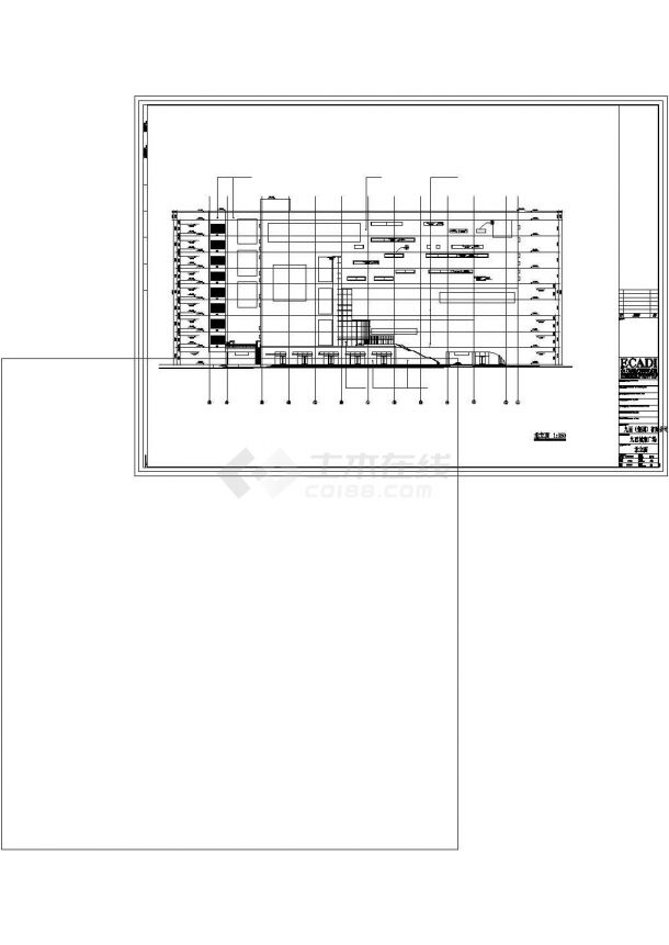 某城市广场九层商业购物中心建筑施工图-图二