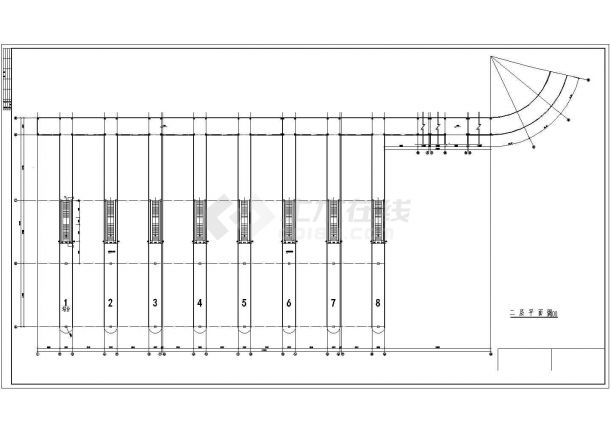 某地两层框架结构公交车站天棚设计方案图-图二