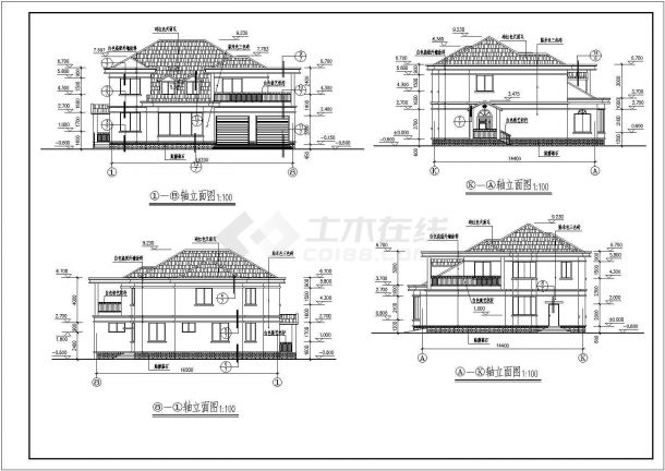 某地精美的多层别墅建筑cad图-图一