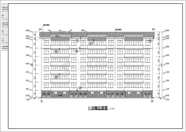 江西七层砖混结构廉租房建筑设计施工图-图二